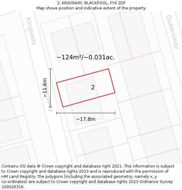 2, KINGSWAY, BLACKPOOL, FY4 2DF: Plot and title map