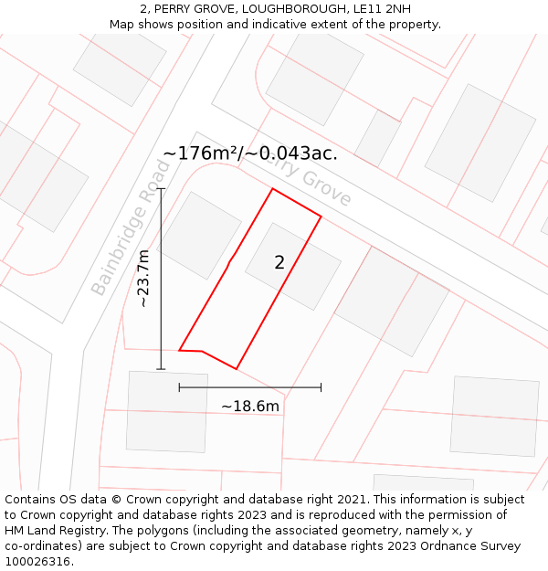 2, PERRY GROVE, LOUGHBOROUGH, LE11 2NH: Plot and title map