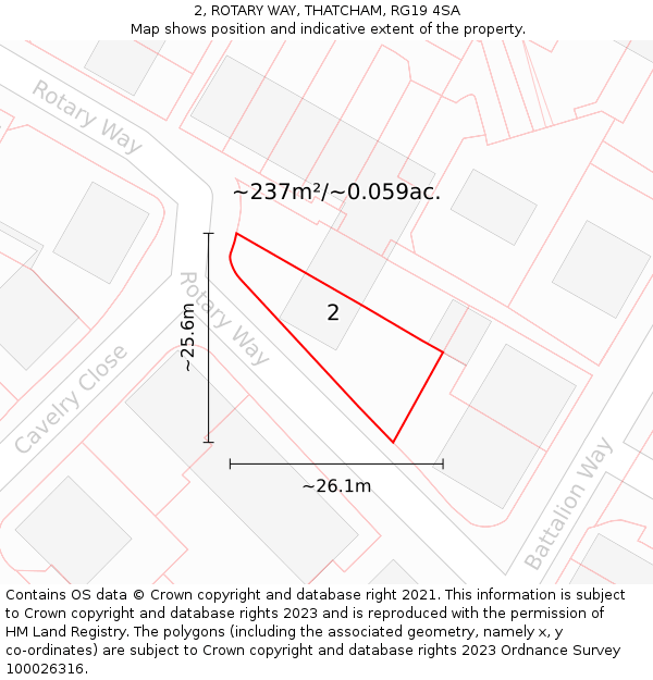 2, ROTARY WAY, THATCHAM, RG19 4SA: Plot and title map