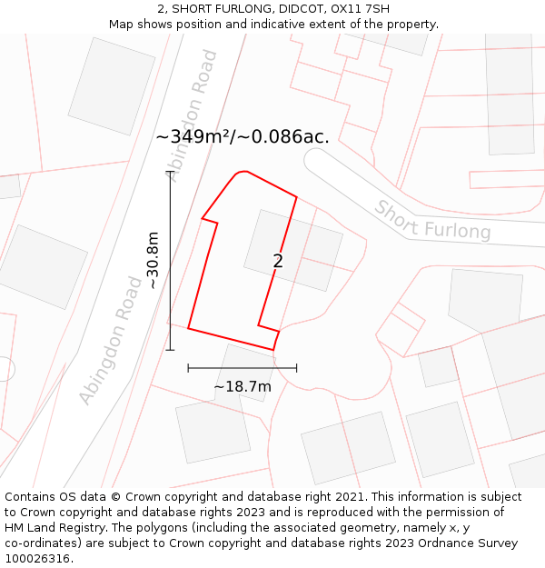 2, SHORT FURLONG, DIDCOT, OX11 7SH: Plot and title map