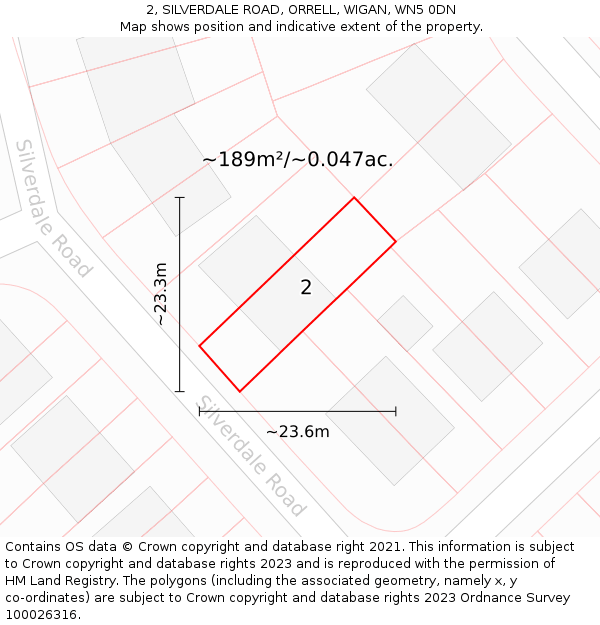 2, SILVERDALE ROAD, ORRELL, WIGAN, WN5 0DN: Plot and title map