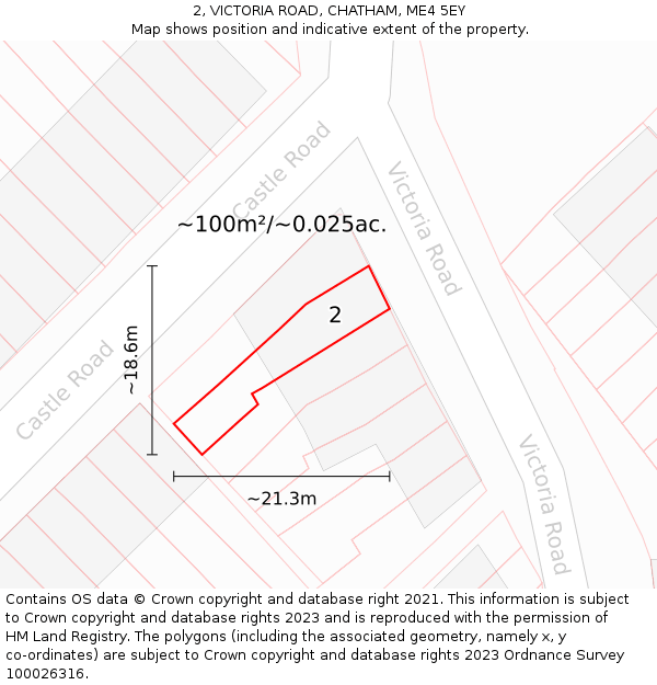 2, VICTORIA ROAD, CHATHAM, ME4 5EY: Plot and title map