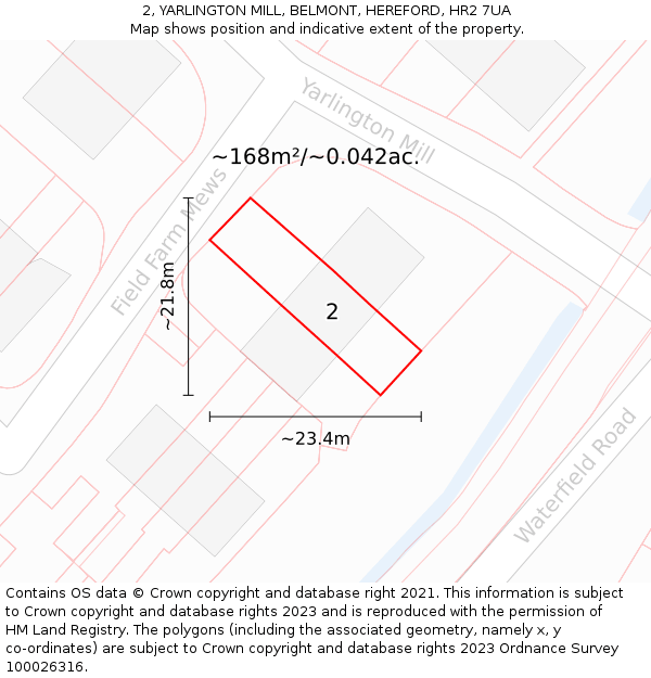 2, YARLINGTON MILL, BELMONT, HEREFORD, HR2 7UA: Plot and title map