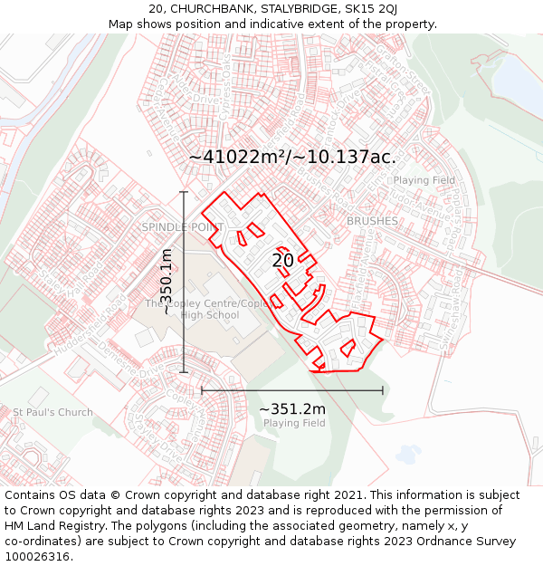 20, CHURCHBANK, STALYBRIDGE, SK15 2QJ: Plot and title map