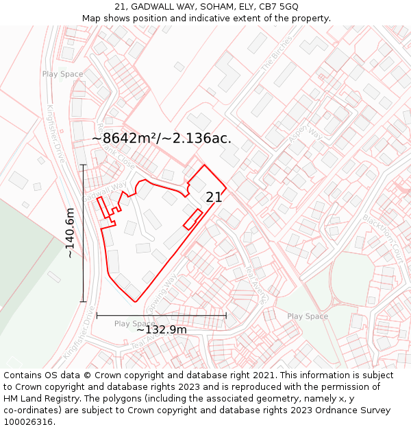 21, GADWALL WAY, SOHAM, ELY, CB7 5GQ: Plot and title map