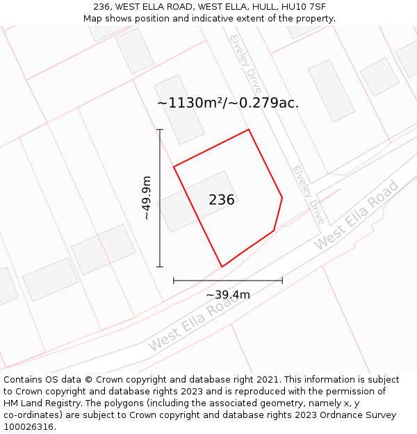 236, WEST ELLA ROAD, WEST ELLA, HULL, HU10 7SF: Plot and title map