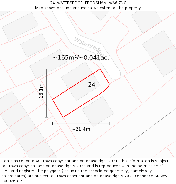 24, WATERSEDGE, FRODSHAM, WA6 7NQ: Plot and title map