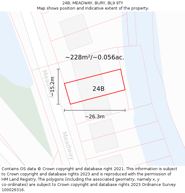 24B, MEADWAY, BURY, BL9 9TY: Plot and title map