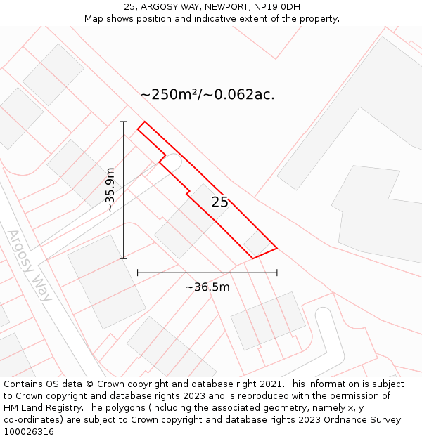 25, ARGOSY WAY, NEWPORT, NP19 0DH: Plot and title map