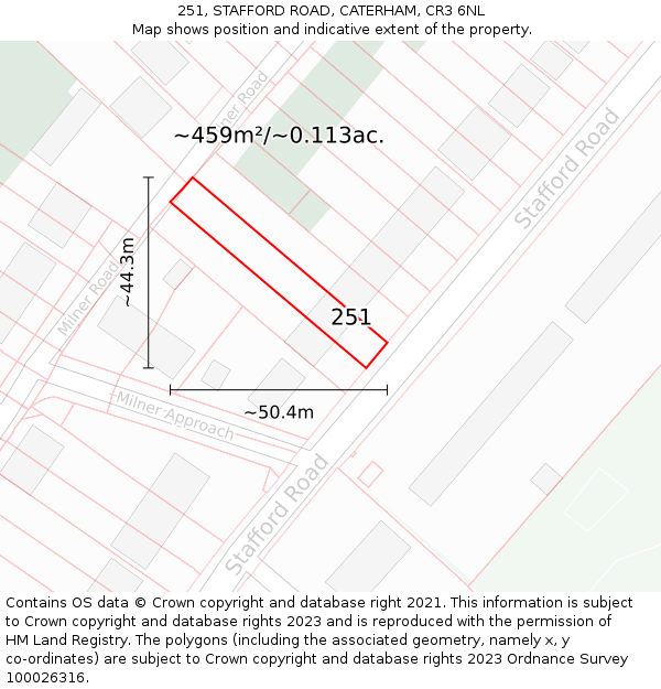 251, STAFFORD ROAD, CATERHAM, CR3 6NL: Plot and title map