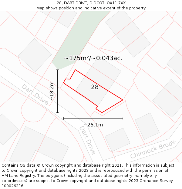 28, DART DRIVE, DIDCOT, OX11 7XX: Plot and title map