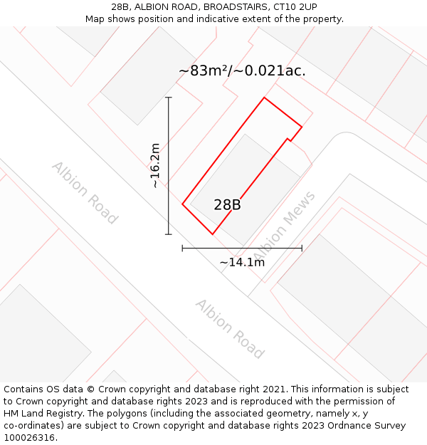 28B, ALBION ROAD, BROADSTAIRS, CT10 2UP: Plot and title map