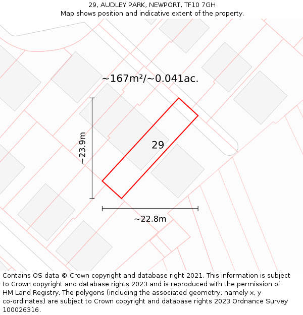 29, AUDLEY PARK, NEWPORT, TF10 7GH: Plot and title map