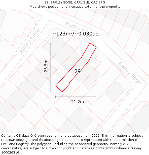 29, BARLEY EDGE, CARLISLE, CA1 2PG: Plot and title map