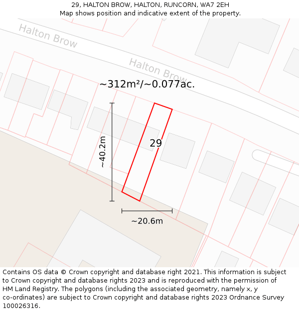 29, HALTON BROW, HALTON, RUNCORN, WA7 2EH: Plot and title map