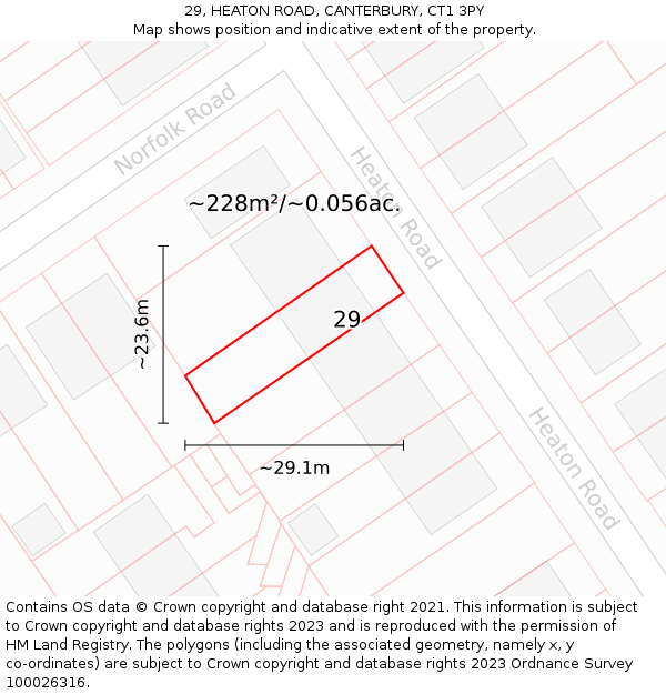 29, HEATON ROAD, CANTERBURY, CT1 3PY: Plot and title map