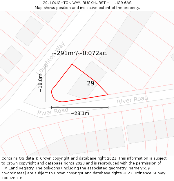 29, LOUGHTON WAY, BUCKHURST HILL, IG9 6AS: Plot and title map