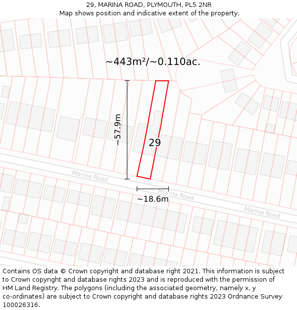 29, MARINA ROAD, PLYMOUTH, PL5 2NR: Plot and title map