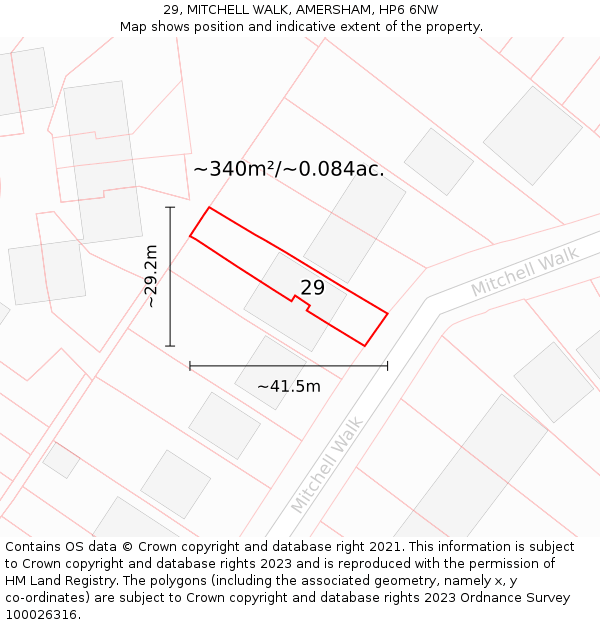 29, MITCHELL WALK, AMERSHAM, HP6 6NW: Plot and title map