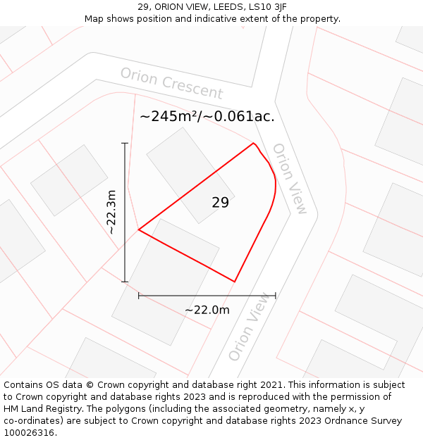 29, ORION VIEW, LEEDS, LS10 3JF: Plot and title map