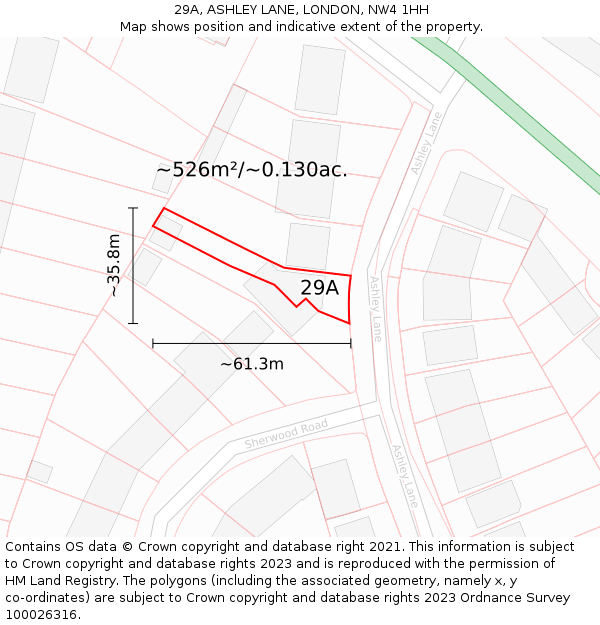 29A, ASHLEY LANE, LONDON, NW4 1HH: Plot and title map