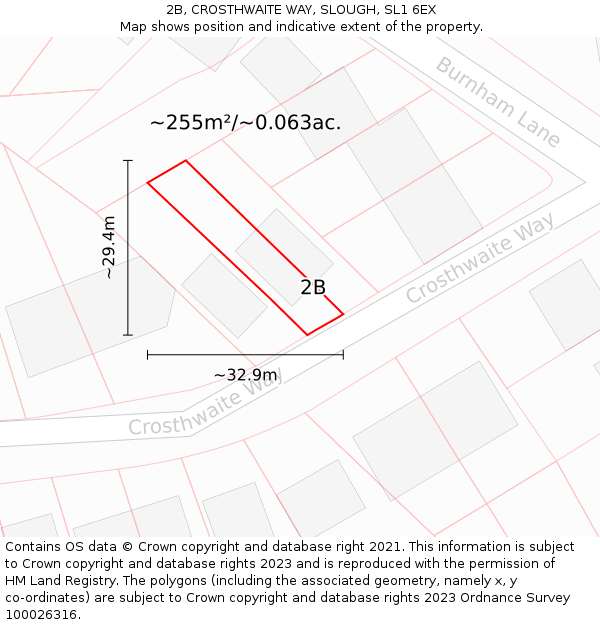 2B, CROSTHWAITE WAY, SLOUGH, SL1 6EX: Plot and title map