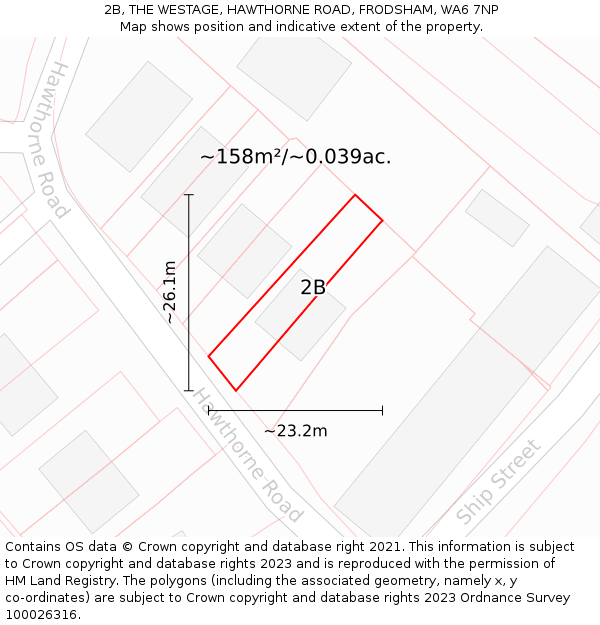 2B, THE WESTAGE, HAWTHORNE ROAD, FRODSHAM, WA6 7NP: Plot and title map