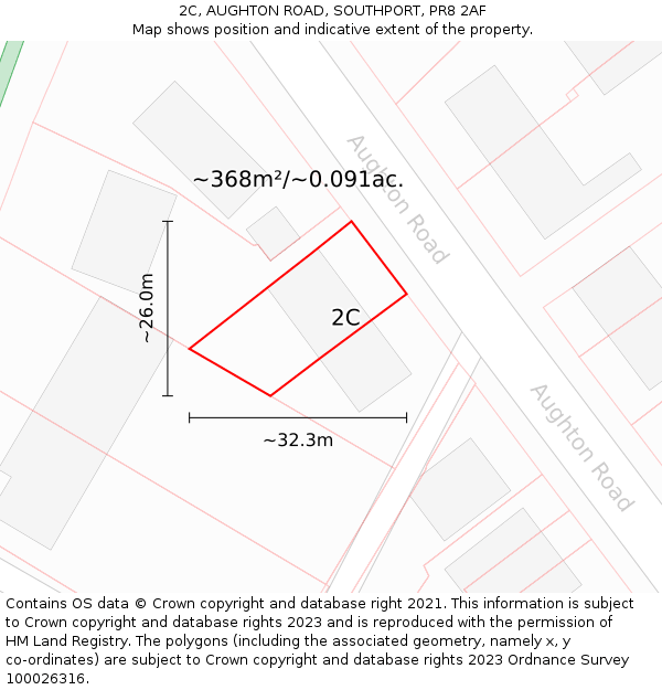 2C, AUGHTON ROAD, SOUTHPORT, PR8 2AF: Plot and title map