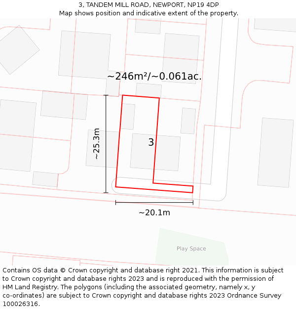 3, TANDEM MILL ROAD, NEWPORT, NP19 4DP: Plot and title map