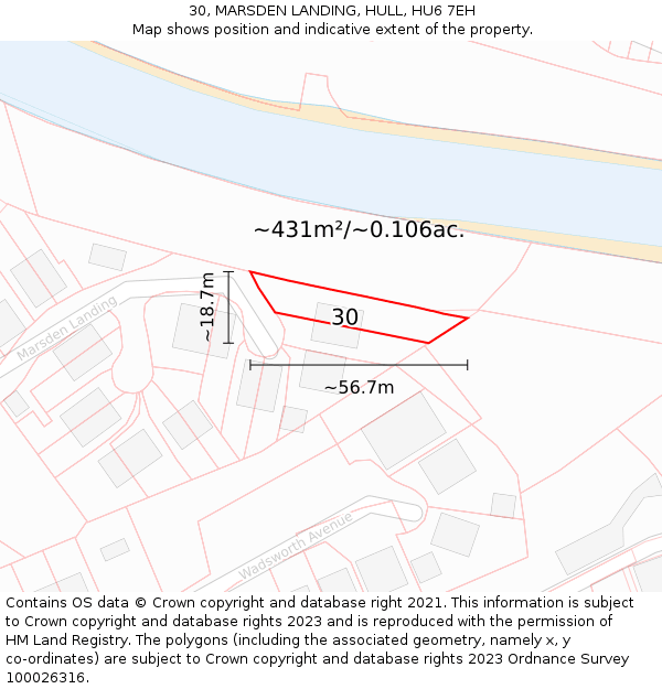 30, MARSDEN LANDING, HULL, HU6 7EH: Plot and title map