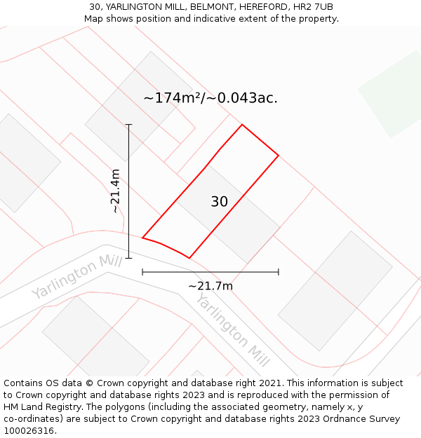 30, YARLINGTON MILL, BELMONT, HEREFORD, HR2 7UB: Plot and title map