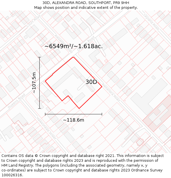 30D, ALEXANDRA ROAD, SOUTHPORT, PR9 9HH: Plot and title map