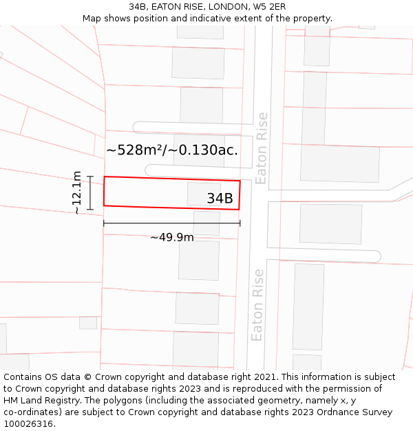 34B, EATON RISE, LONDON, W5 2ER: Plot and title map