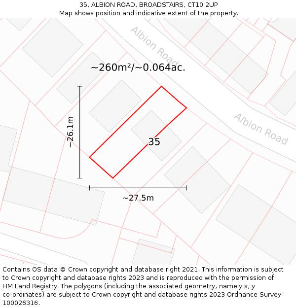 35, ALBION ROAD, BROADSTAIRS, CT10 2UP: Plot and title map