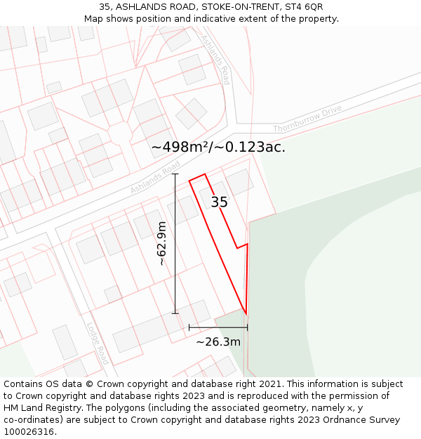 35, ASHLANDS ROAD, STOKE-ON-TRENT, ST4 6QR: Plot and title map