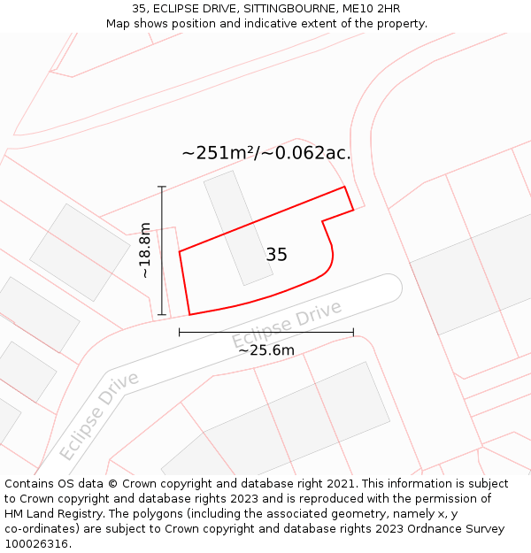 35, ECLIPSE DRIVE, SITTINGBOURNE, ME10 2HR: Plot and title map