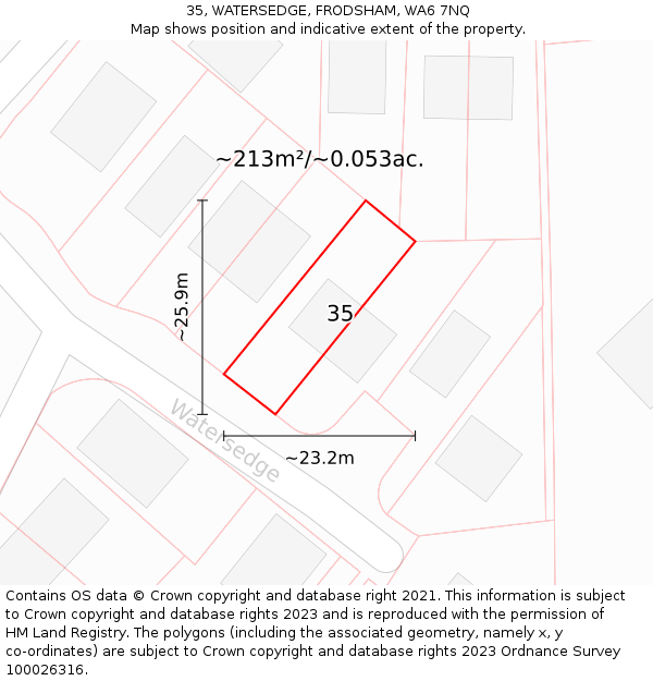 35, WATERSEDGE, FRODSHAM, WA6 7NQ: Plot and title map