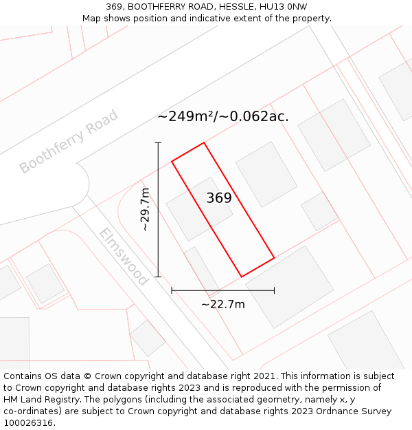 369, BOOTHFERRY ROAD, HESSLE, HU13 0NW: Plot and title map