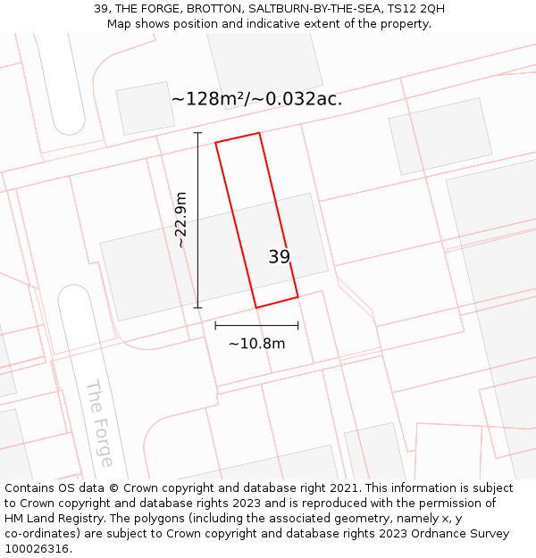 39, THE FORGE, BROTTON, SALTBURN-BY-THE-SEA, TS12 2QH: Plot and title map
