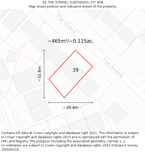 39, THE STRAND, FLEETWOOD, FY7 8NR: Plot and title map