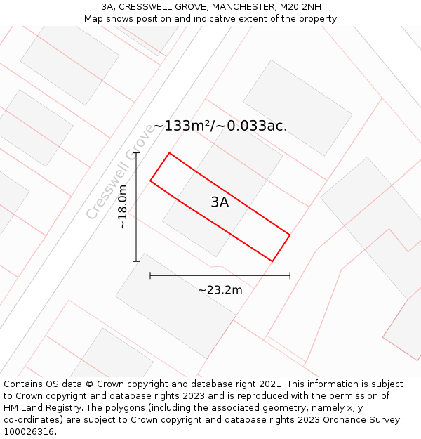 3A, CRESSWELL GROVE, MANCHESTER, M20 2NH: Plot and title map