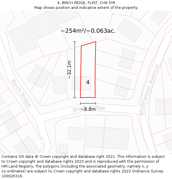 4, BIRCH RIDGE, FLINT, CH6 5YR: Plot and title map