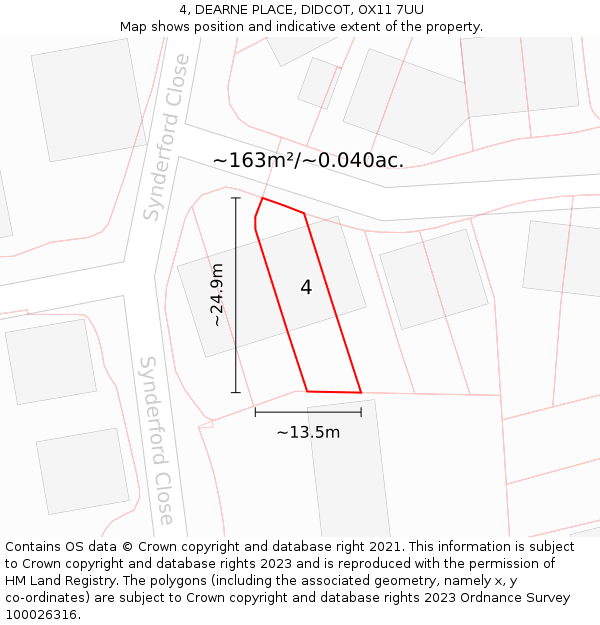 4, DEARNE PLACE, DIDCOT, OX11 7UU: Plot and title map