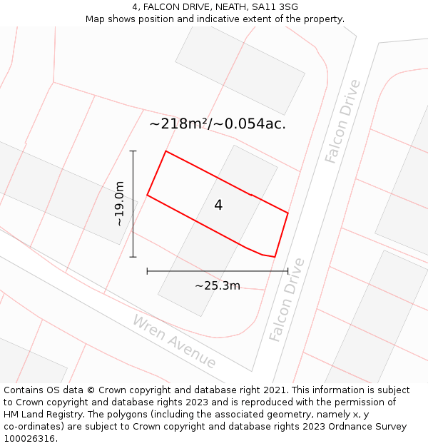 4, FALCON DRIVE, NEATH, SA11 3SG: Plot and title map