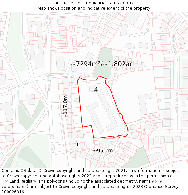 4, ILKLEY HALL PARK, ILKLEY, LS29 9LD: Plot and title map