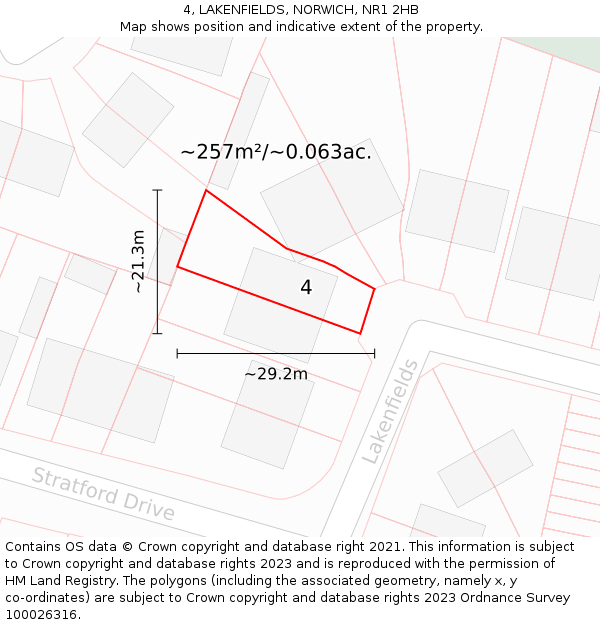 4, LAKENFIELDS, NORWICH, NR1 2HB: Plot and title map