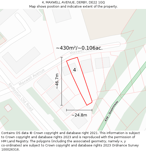 4, MAXWELL AVENUE, DERBY, DE22 1GQ: Plot and title map