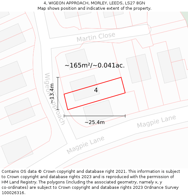 4, WIGEON APPROACH, MORLEY, LEEDS, LS27 8GN: Plot and title map