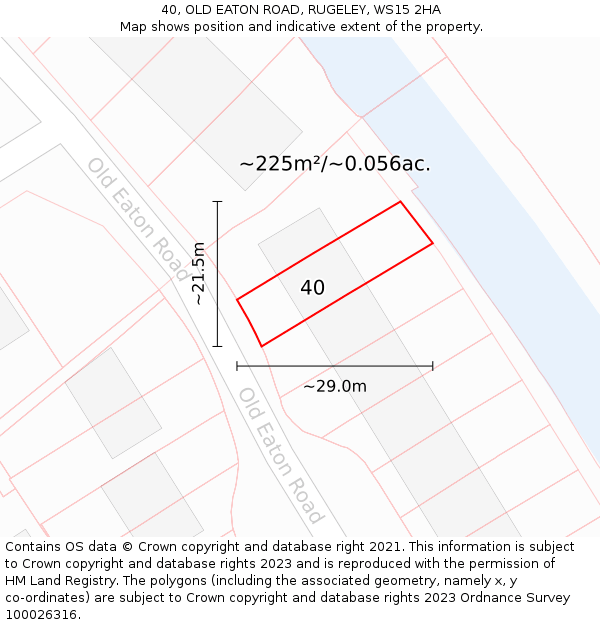 40, OLD EATON ROAD, RUGELEY, WS15 2HA: Plot and title map