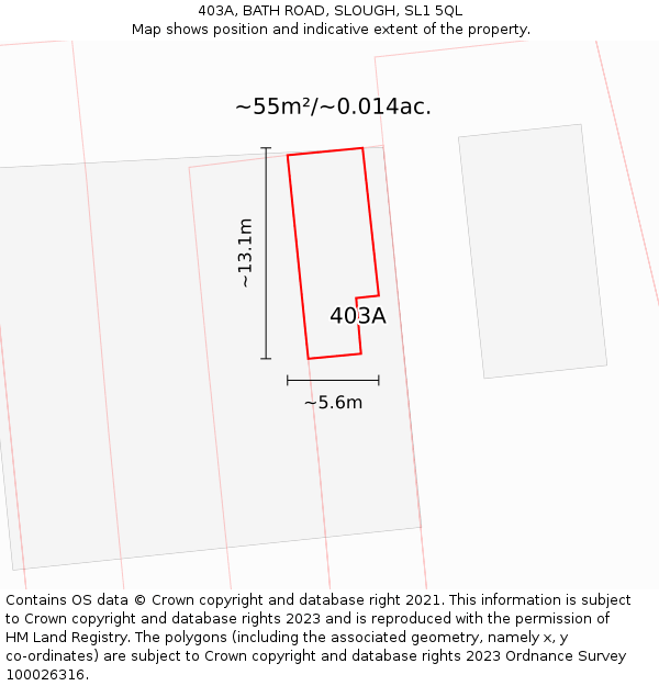 403A, BATH ROAD, SLOUGH, SL1 5QL: Plot and title map